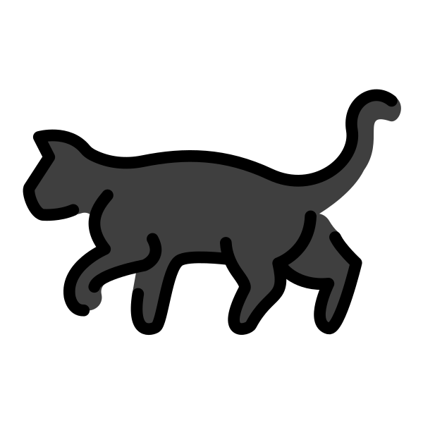 1F408 200D 2B1B Vector