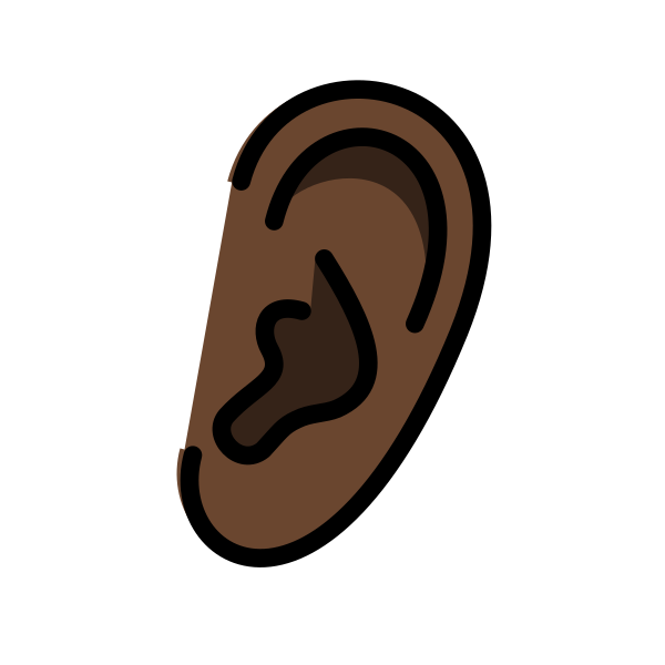 1F442 1F3FF Vector