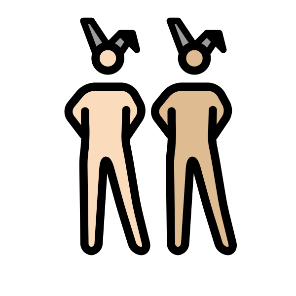 1F468 1F3FB 200D 1F430 200D 1F468 1F3FC Vector