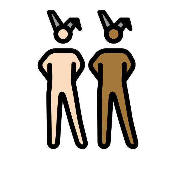 1F468 1F3FB 200D 1F430 200D 1F468 1F3FE Vector