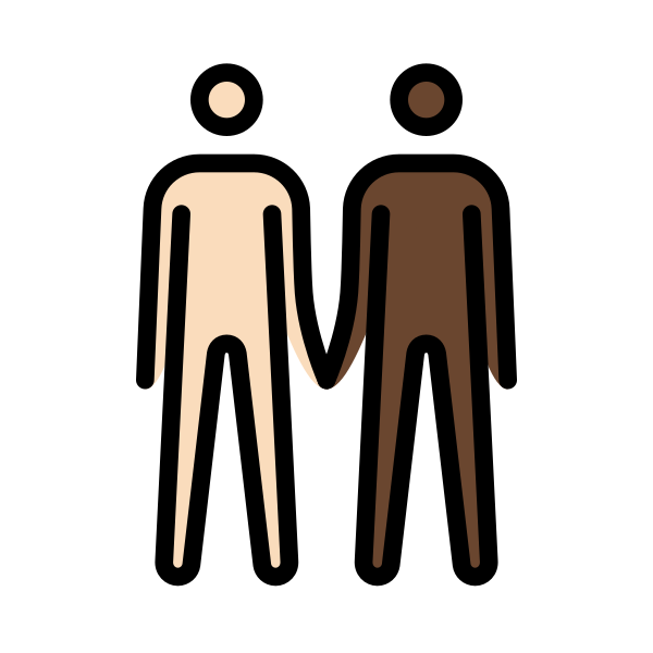 1F468 1F3FB 200D 1F91D 200D 1F468 1F3FF Vector