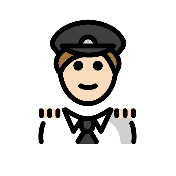 1F468 1F3FB 200D 2708 FE0F Vector