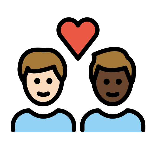 1F468 1F3FB 200D 2764 FE0F 200D 1F468 1F3FF Vector