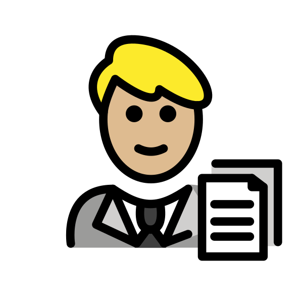 1F468 1F3FC 200D 1F4BC Vector