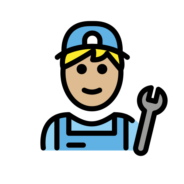 1F468 1F3FC 200D 1F527 Vector
