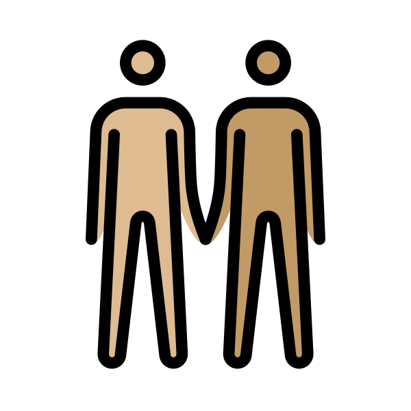 1F468 1F3FC 200D 1F91D 200D 1F468 1F3FD Vector