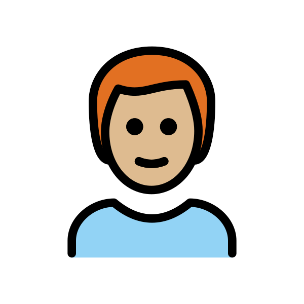 1F468 1F3FC 200D 1F9B0 Vector