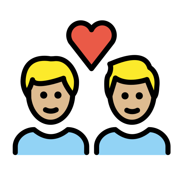 1F468 1F3FC 200D 2764 FE0F 200D 1F468 1F3FC Vector