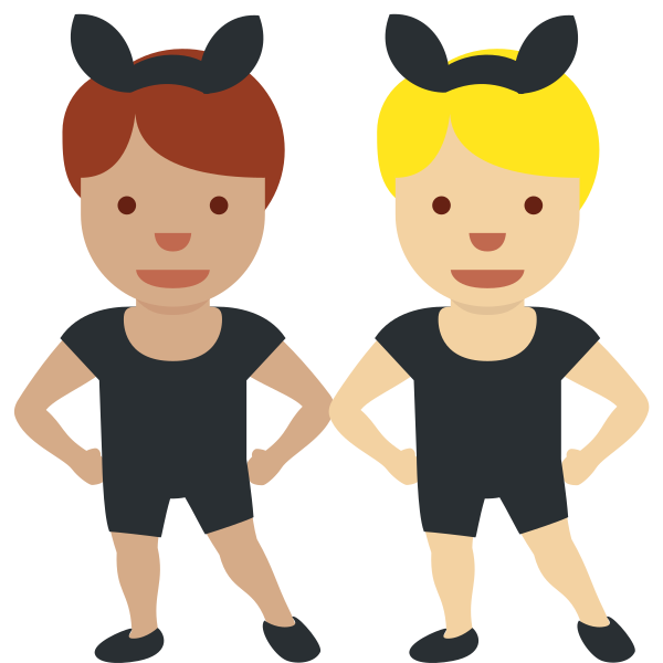 1f468 1f3fd 200d 1f430 200d 1f468 1f3fc Vector