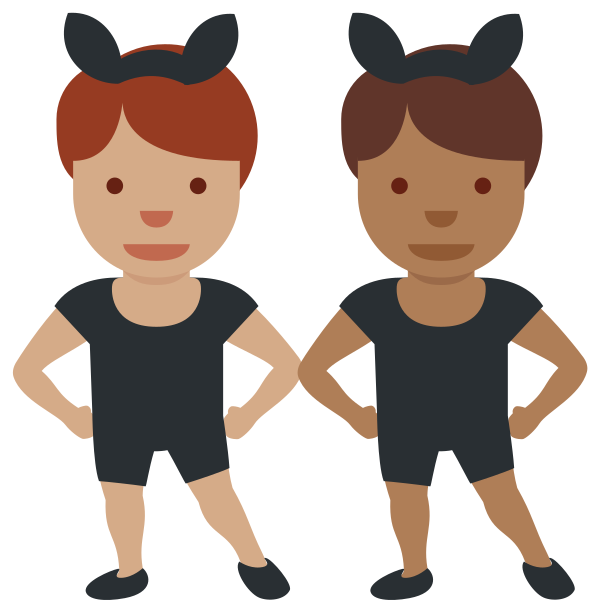 1f468 1f3fd 200d 1f430 200d 1f468 1f3fe Vector