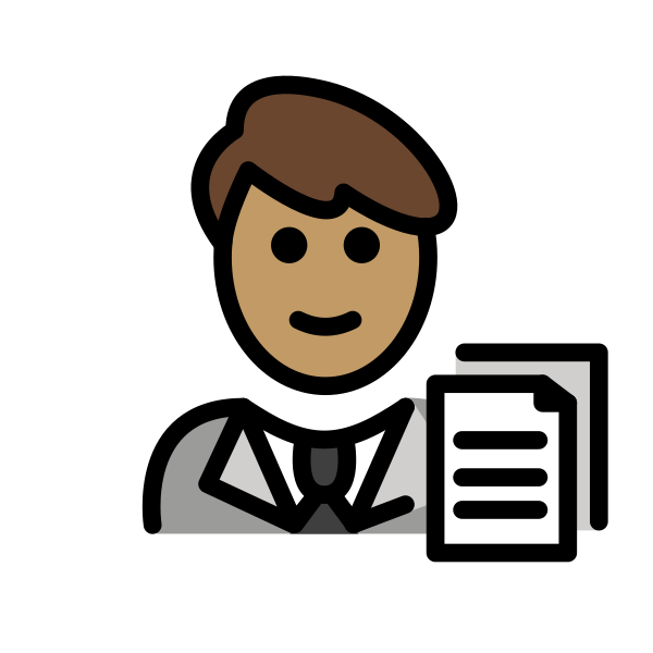 1F468 1F3FD 200D 1F4BC Vector