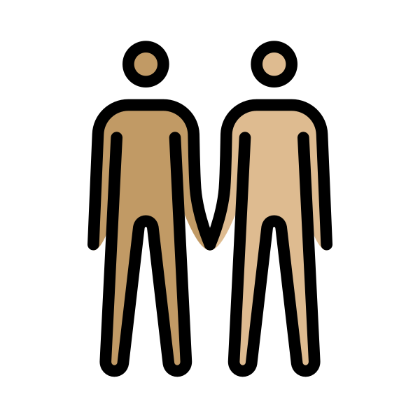 1F468 1F3FD 200D 1F91D 200D 1F468 1F3FC Vector