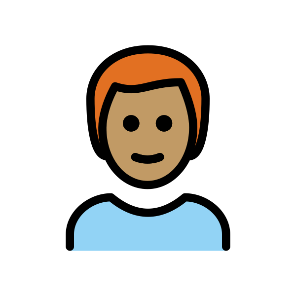 1F468 1F3FD 200D 1F9B0 Vector