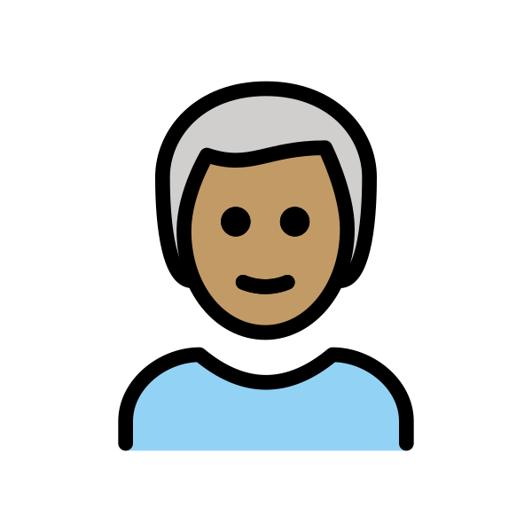 1F468 1F3FD 200D 1F9B3 Vector