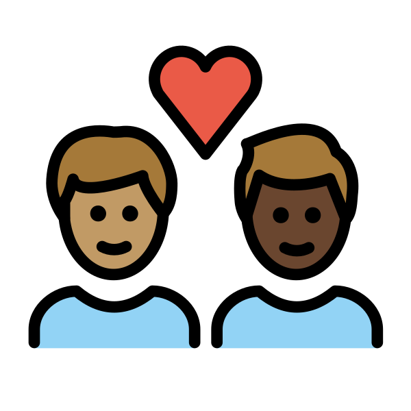 1F468 1F3FD 200D 2764 FE0F 200D 1F468 1F3FF Vector