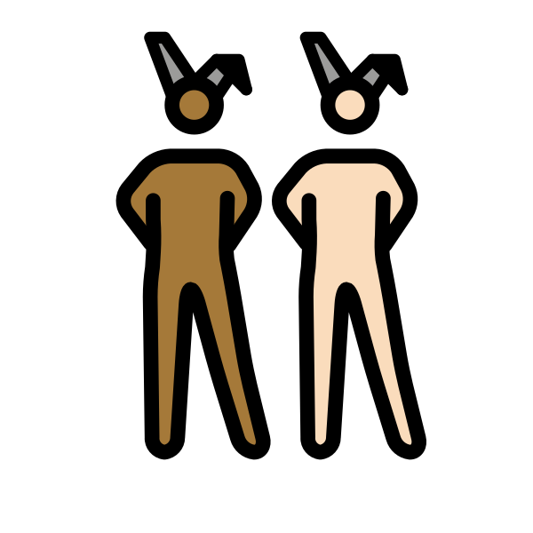 1F468 1F3FE 200D 1F430 200D 1F468 1F3FB Vector