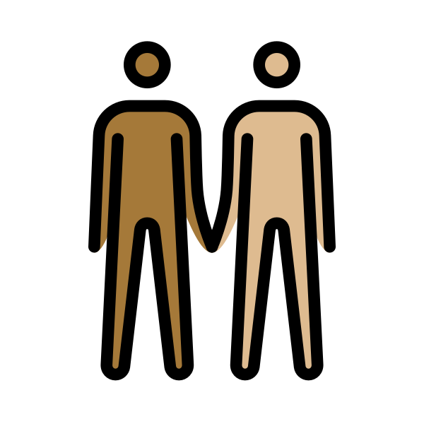 1F468 1F3FE 200D 1F91D 200D 1F468 1F3FC Vector