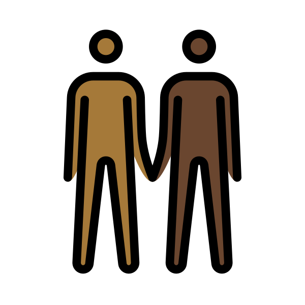 1F468 1F3FE 200D 1F91D 200D 1F468 1F3FF Vector
