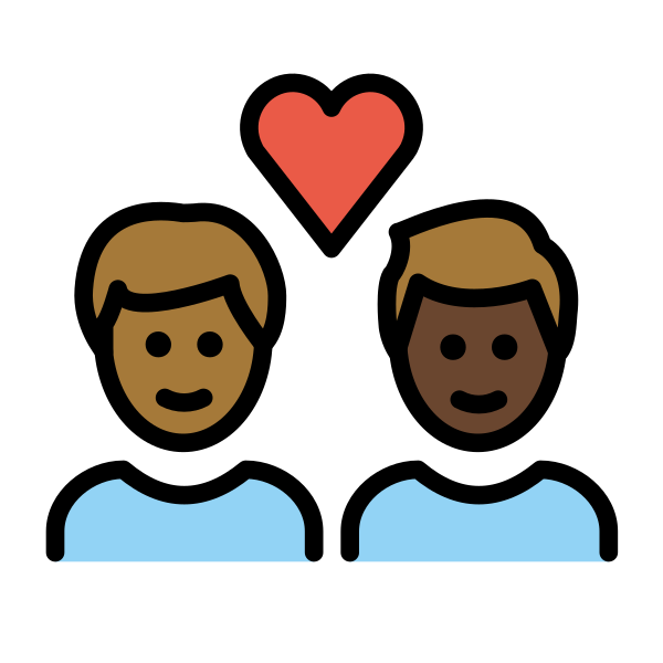 1F468 1F3FE 200D 2764 FE0F 200D 1F468 1F3FF Vector