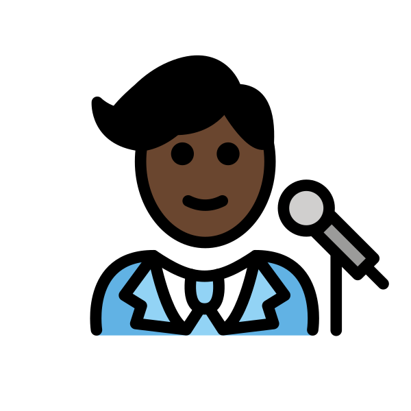 1F468 1F3FF 200D 1F3A4 Vector