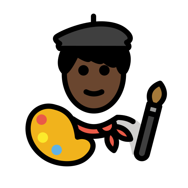 1F468 1F3FF 200D 1F3A8 Vector