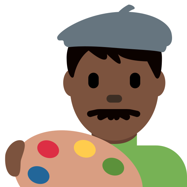1f468 1f3ff 200d 1f3a8 Vector