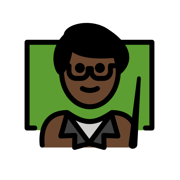 1F468 1F3FF 200D 1F3EB Vector