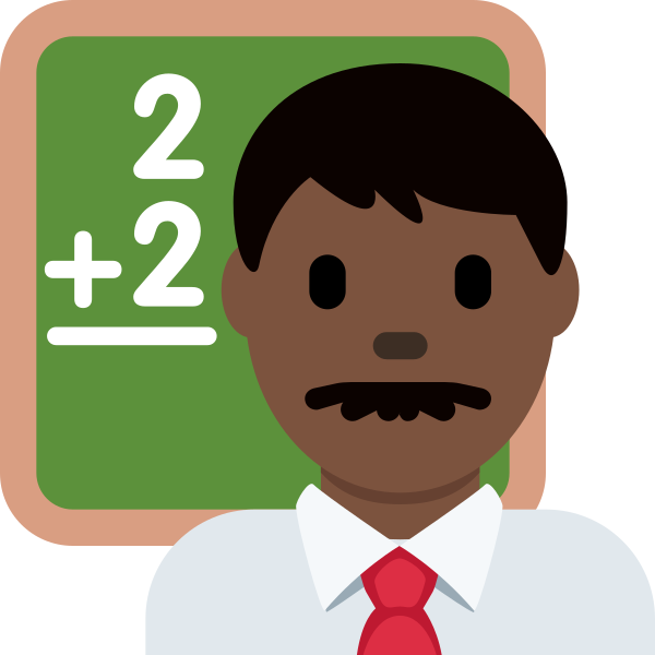 1f468 1f3ff 200d 1f3eb Vector