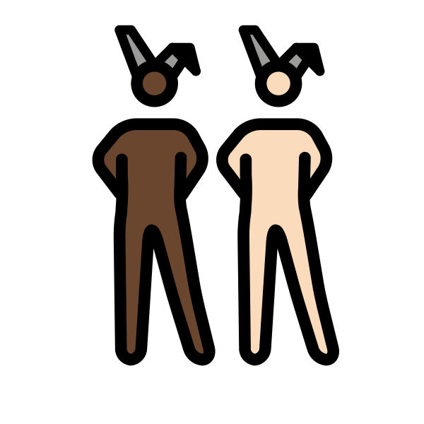 1F468 1F3FF 200D 1F430 200D 1F468 1F3FB Vector