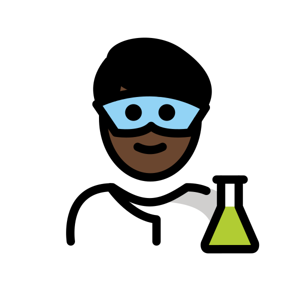 1F468 1F3FF 200D 1F52C Vector