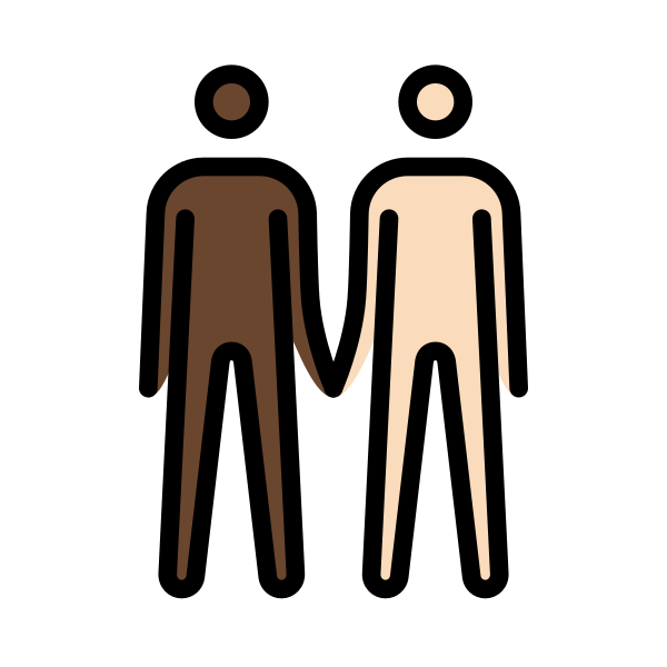 1F468 1F3FF 200D 1F91D 200D 1F468 1F3FB Vector