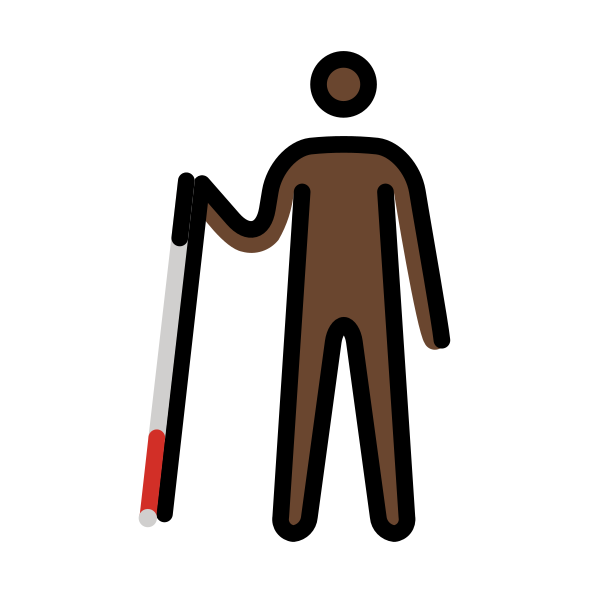 1F468 1F3FF 200D 1F9AF Vector
