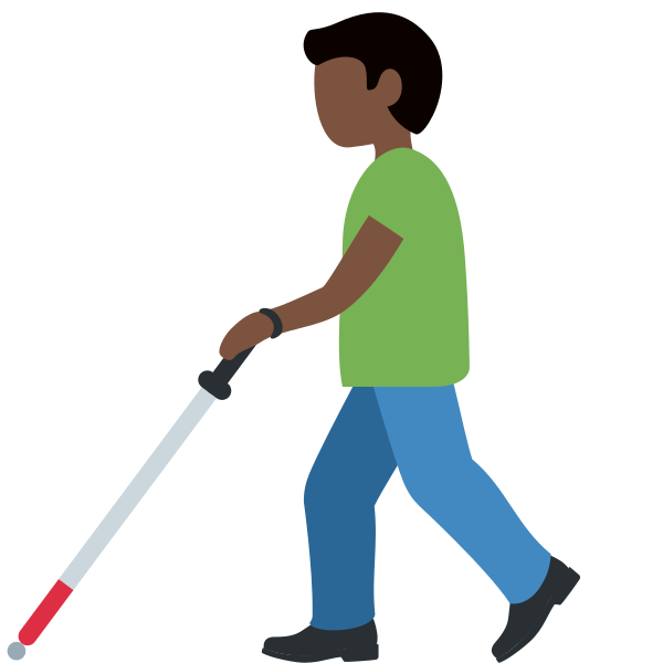 1f468 1f3ff 200d 1f9af Vector