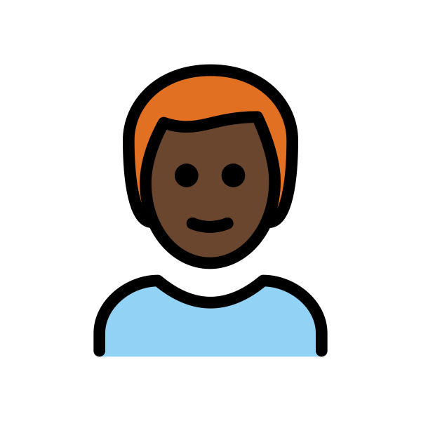 1F468 1F3FF 200D 1F9B0 Vector