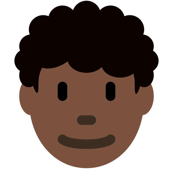 1f468 1f3ff 200d 1f9b1 Vector