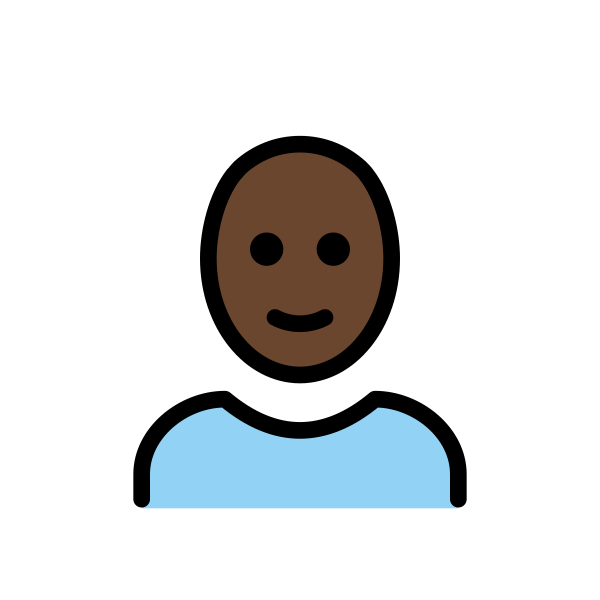 1F468 1F3FF 200D 1F9B2 Vector