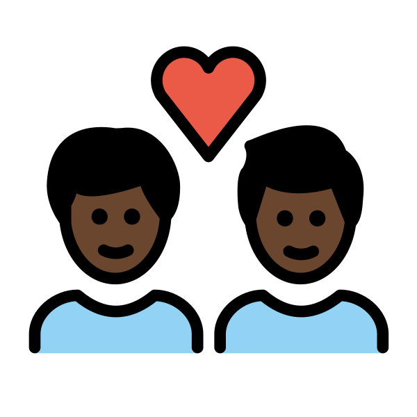 1F468 1F3FF 200D 2764 FE0F 200D 1F468 1F3FF Vector