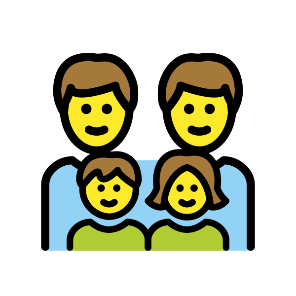1F468 200D 1F468 200D 1F467 200D 1F466 Vector