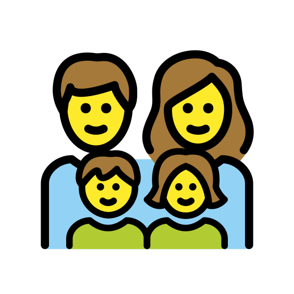 1F468 200D 1F469 200D 1F467 200D 1F466 Vector