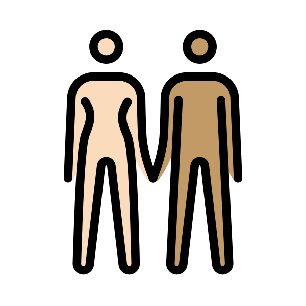 1F469 1F3FB 200D 1F91D 200D 1F468 1F3FD Vector