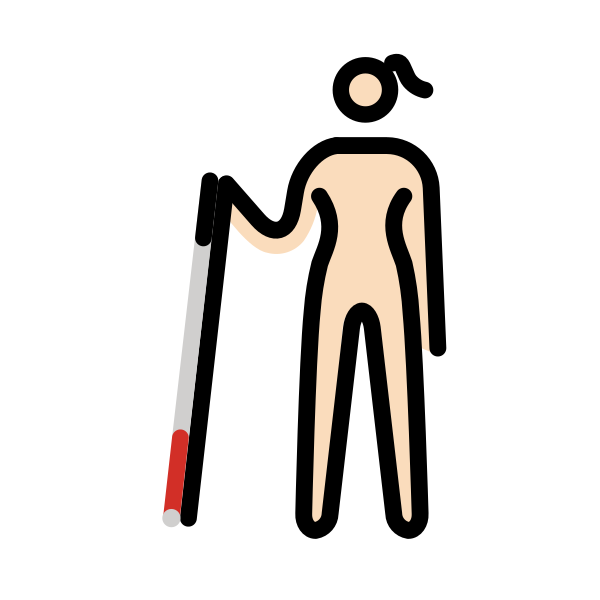 1F469 1F3FB 200D 1F9AF Vector
