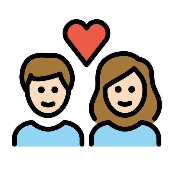 1F469 1F3FB 200D 2764 FE0F 200D 1F468 1F3FB Vector