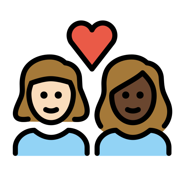 1F469 1F3FB 200D 2764 FE0F 200D 1F469 1F3FF Vector