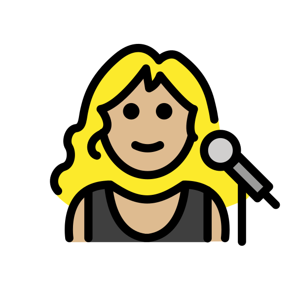 1F469 1F3FC 200D 1F3A4 Vector