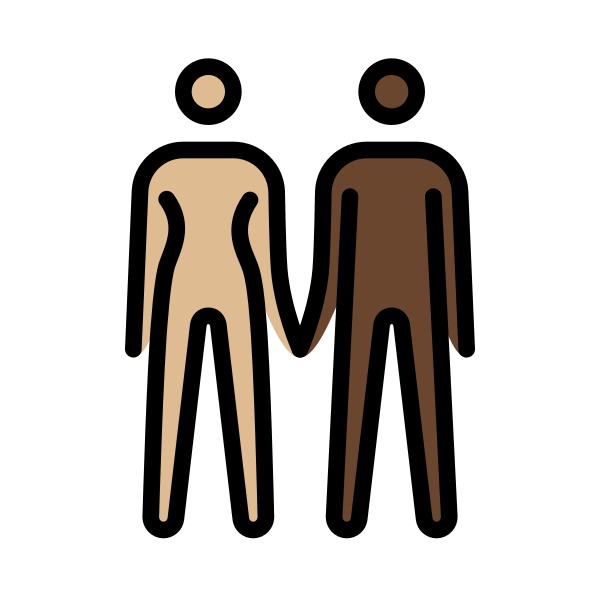 1F469 1F3FC 200D 1F91D 200D 1F468 1F3FF Vector