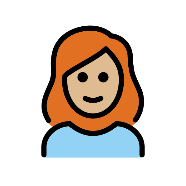 1F469 1F3FC 200D 1F9B0 Vector