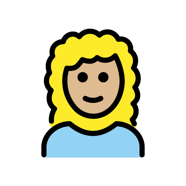 1F469 1F3FC 200D 1F9B1 Vector