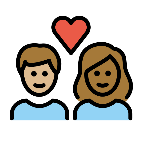 1F469 1F3FC 200D 2764 FE0F 200D 1F468 1F3FE Vector