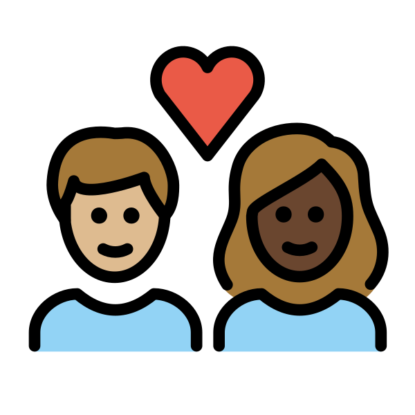 1F469 1F3FC 200D 2764 FE0F 200D 1F468 1F3FF Vector