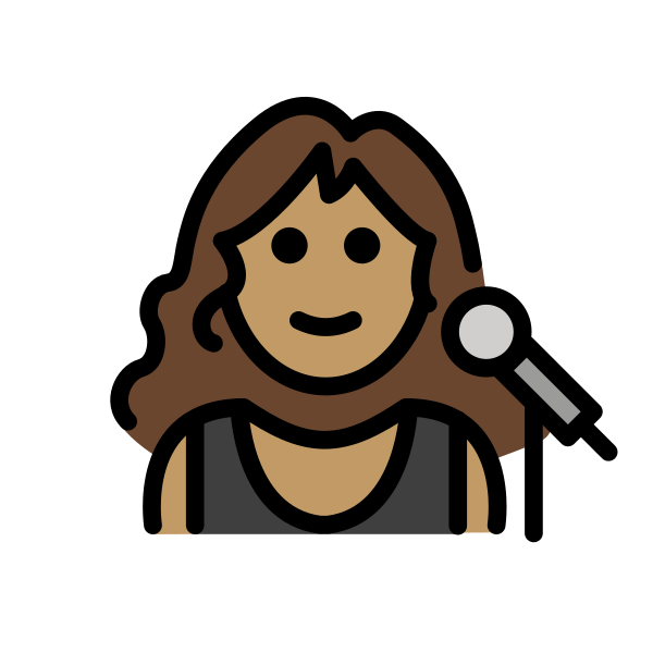 1F469 1F3FD 200D 1F3A4 Vector